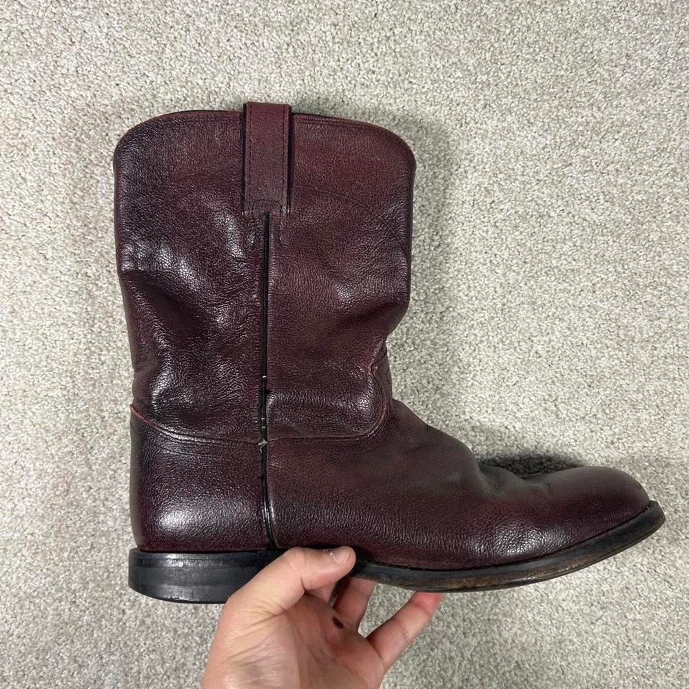 Vintage men's Justin burgundy campus style western cowboy boots Size 10 EE